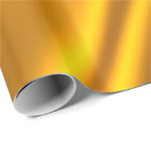 Papier Cadeau Elégant Satin Or Faux Texture Look (Coin rond)