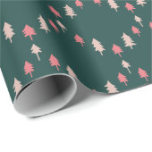 Papier Cadeau Elegant Scalloped Christmas Trees Wrapping Paper (Coin rond)