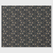 Papier Cadeau Elégant Scandi Noël Or & Black Wrapper Wr (Plat)
