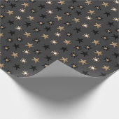 Papier Cadeau Elégant Scandi Noël Or & Black Wrapper Wr (Coin)