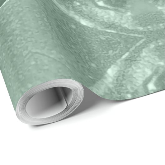 Papier Cadeau Élégant script Festin Menthe verte Joyeux Noël (Coin rond)