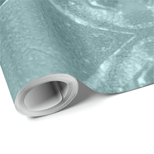 Papier Cadeau Élégant Script Joyeux Noël Turquoise (Coin rond)