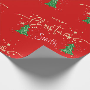 Papier Cadeau Élégant script moderne personnalisé Joyeux Noël