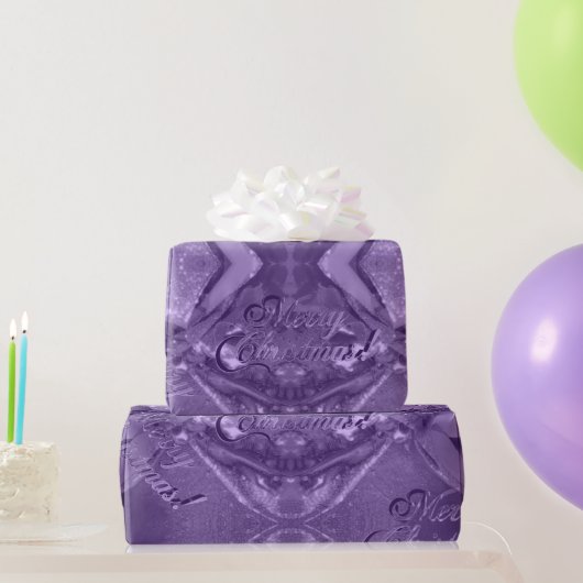Papier Cadeau Élégant script moderne violet Noël (Cadeaux de fête)