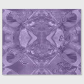 Papier Cadeau Élégant script moderne violet Noël (Plat)