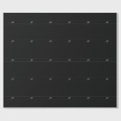 Papier Cadeau Élégant Script Monogramme modifiable noir gris bla (Plat)