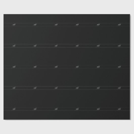 Papier Cadeau Élégant Script Monogramme modifiable noir gris bla (Plat)