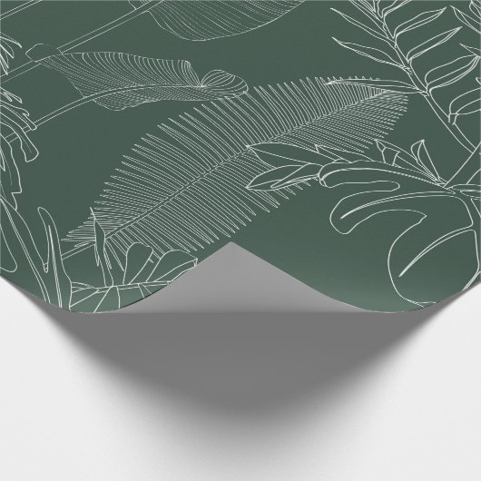Papier Cadeau Elegant seamless pattern with green hand drawn lin (Coin)