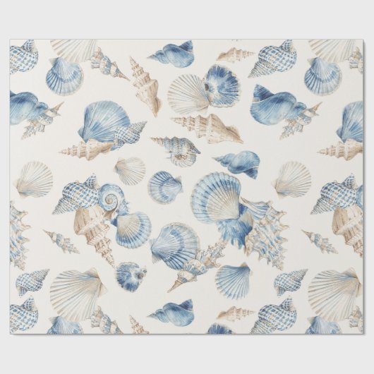 Papier Cadeau Elegant Seashell Border Wedding (Plat)