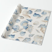 Papier Cadeau Elegant Seashell Border Wedding (Déroulé)