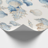 Papier Cadeau Elegant Seashell Border Wedding (Coin)