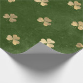 Papier Cadeau Élégant Shamrock d'or vert (Coin)