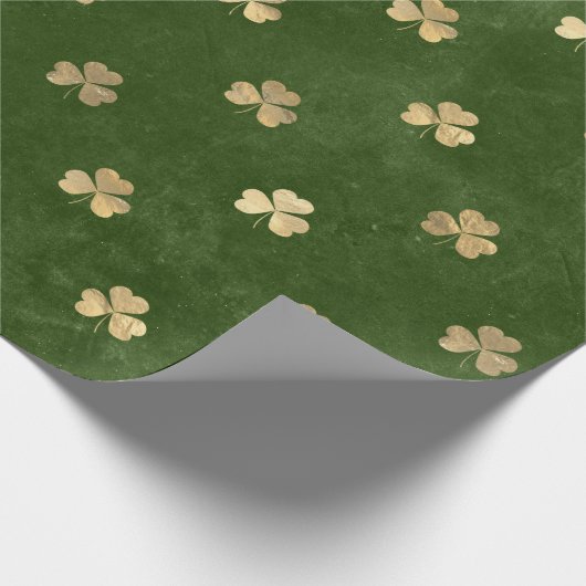 Papier Cadeau Elégant Shamrock vert et or St Patrick's Day (Coin)