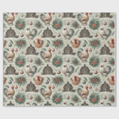 Papier Cadeau Élégant Silkie Poulet de Noël Vacances Enveloppeme (Plat)