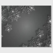 Papier Cadeau Élégant Silver Snowflake Holiday (Plat)