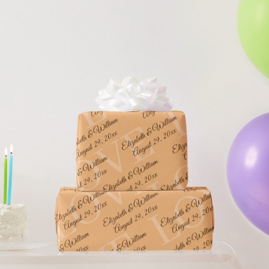 Papier Cadeau Élégant simple Mariage de monogramme (Cadeaux de fête)