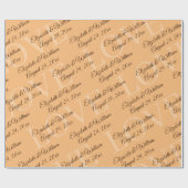 Papier Cadeau Élégant simple Mariage de monogramme (Plat)