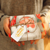 Papier Cadeau Elegant Sleeping Santa Claus Wrapping Paper | Vint