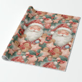 Papier Cadeau Elegant Sleeping Santa Claus Wrapping Paper | Vint (Déroulé)