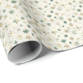Papier Cadeau Elegant Snowflake Christmas Wrapping Paper (Coin rond)