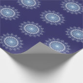 Papier Cadeau Élégant Snowflake Mandala Blue Wrapper Papier (Coin)