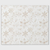 Papier Cadeau Élégant Snowflakes Gold hiver Thème Noël (Plat)