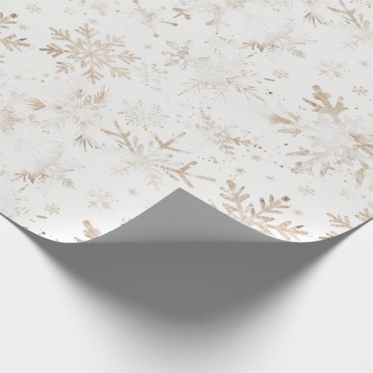 Papier Cadeau Élégant Snowflakes Gold hiver Thème Noël (Coin)