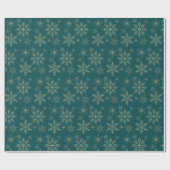Papier Cadeau Élégant Snowflakes Livre vert (Plat)