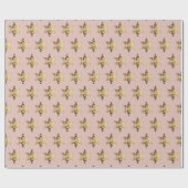 Papier Cadeau Élégant Snowflakes Motif Soft Pink Noël (Plat)