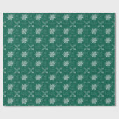Papier Cadeau Élégant Snowflakes sur Emerald Green (Plat)