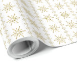 Papier Cadeau Élégant Snowflakes White & Gold Christmas<br><div class="desc">Élégant motif de flocon de Noël blanc et or métallique. Il est en argent brillant. Toute combinaison de couleurs peut être demandée. Si vous avez besoin d'aide pour customiser ou modifier un de mes designs afin de mieux répondre à vos besoins, contactez le concepteur ArtOnWear. Mise en forme de texte...</div>