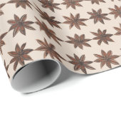 Papier Cadeau Elegant Star Anise Cream Wrapping Paper (Coin rond)