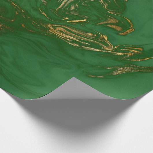 Papier Cadeau Élégant style moderne, doré et marbre vert (Coin)