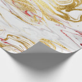 Papier Cadeau Élégant style moderne et design, marbre blanc doré (Coin)