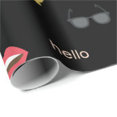 Papier Cadeau elegant stylisme kisses, lips, hearts, owls (Coin rond)