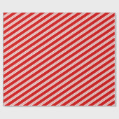 Papier Cadeau Élégant Sucre de canne rouge minimal rayures (Plat)