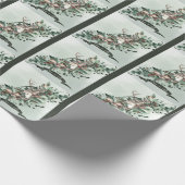 Papier Cadeau Elégant Swag verdoyant avec Cerf et Eucalyptus  (Coin)