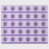 Papier Cadeau Élégant Sweet 16 Anniversaire, Parties scintillant (Plat)