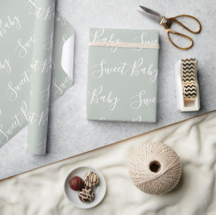 Papier Cadeau Élégant Sweet Baby Sage Vert