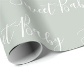 Papier Cadeau Élégant Sweet Baby Sage Vert (Coin rond)