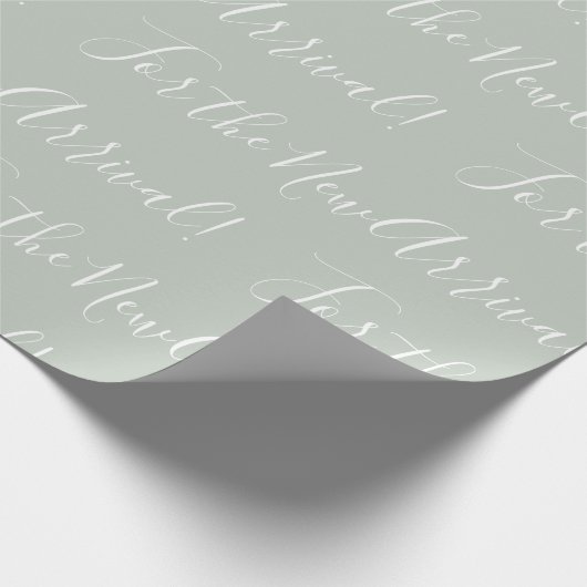 Papier Cadeau Élégant Sweet Baby Sage Vert Nouveau Arrivée (Coin)