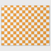 Papier Cadeau Elégant tableau blanc et orange (Plat)