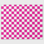 Papier Cadeau Élégant tableau de bord blanc et rose chaud (Plat)