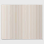 Papier Cadeau Élégant Tan Brown et blanc mince rayé (Plat)