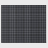 Papier Cadeau Élégant Tartan noir esthétique (Plat)