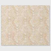 Papier Cadeau Elégant Taupe Damask (Plat)