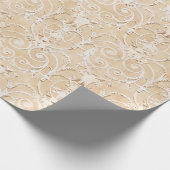 Papier Cadeau Elégant Taupe Damask (Coin)