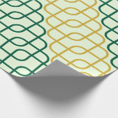 Papier Cadeau Elegant Teal and Gold Geometric Interlocking (Coin)