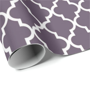 Papier Cadeau Élégant, tendance, élégant quatrefeuilles violet f
