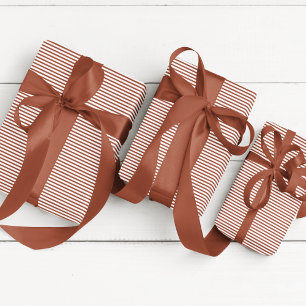 Papier Cadeau Élégant Terracotta mince rayé